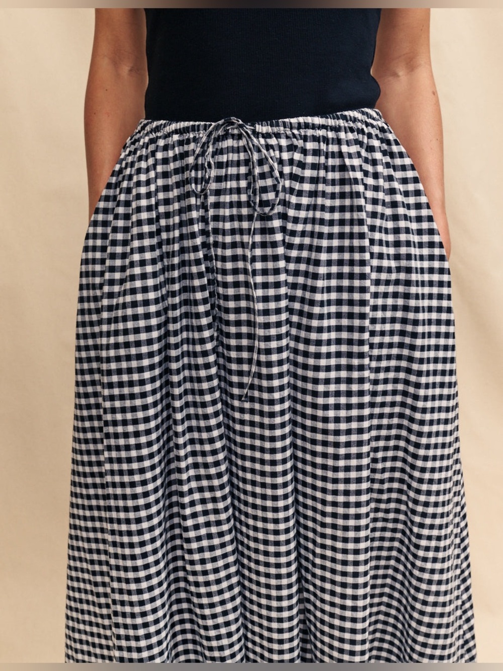 Nobody’s Child | Black Gingham Midi Skirt | 12 - Picture 4 of 10